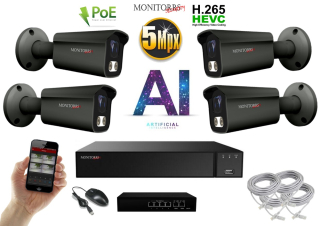 MS AI IP 4 kamerový set se switchem 5 Mpix GTube (6373K4B)